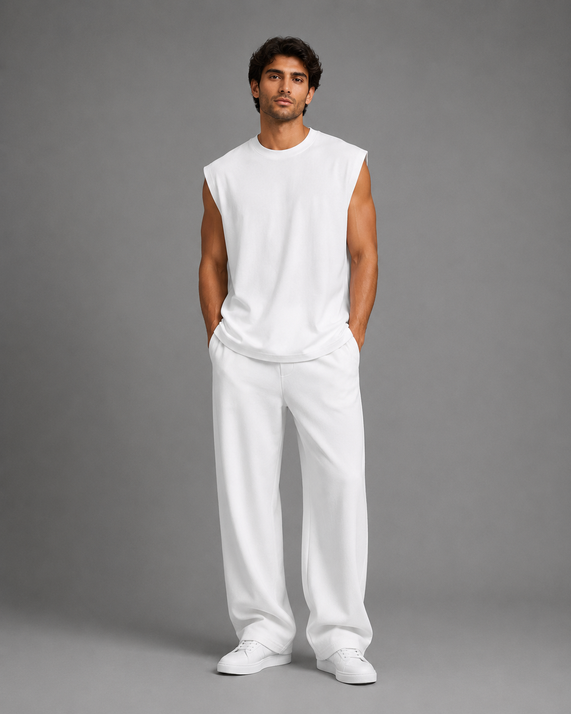 Raw Edge Cotton Tank Top