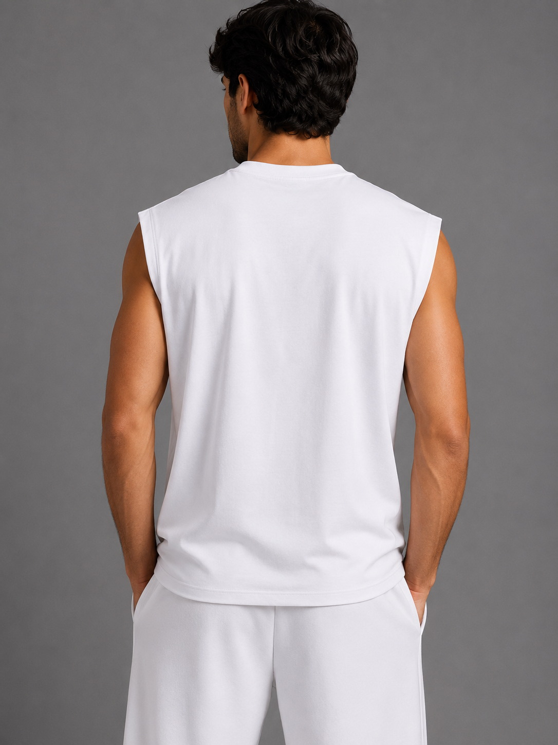 Raw Edge Cotton Tank Top