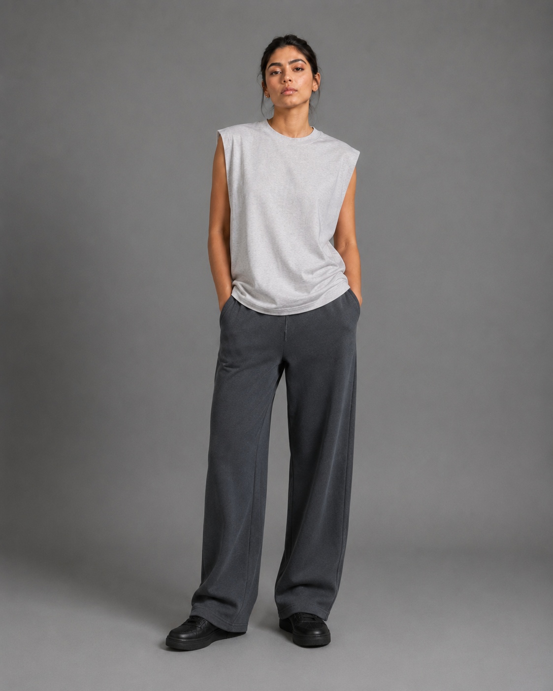 Raw Edge Cotton Tank Top