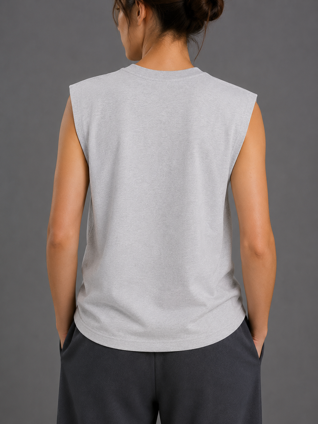 Raw Edge Cotton Tank Top