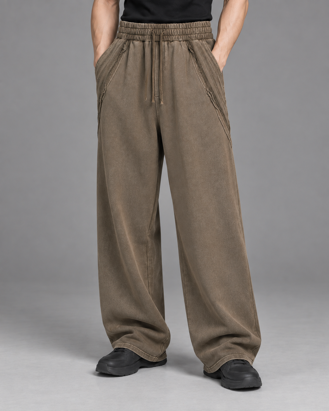 Snow Washed Tape Raw Edge Sweatpants