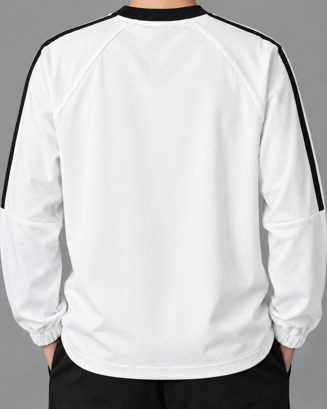 Color-Block V-Neck Long-Sleeve T-Shirt