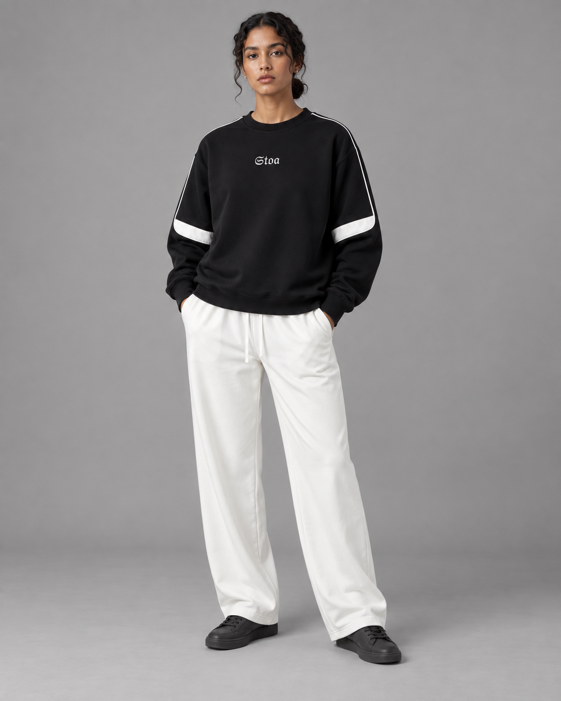 Oversized Crewneck Taped Sweatshirt