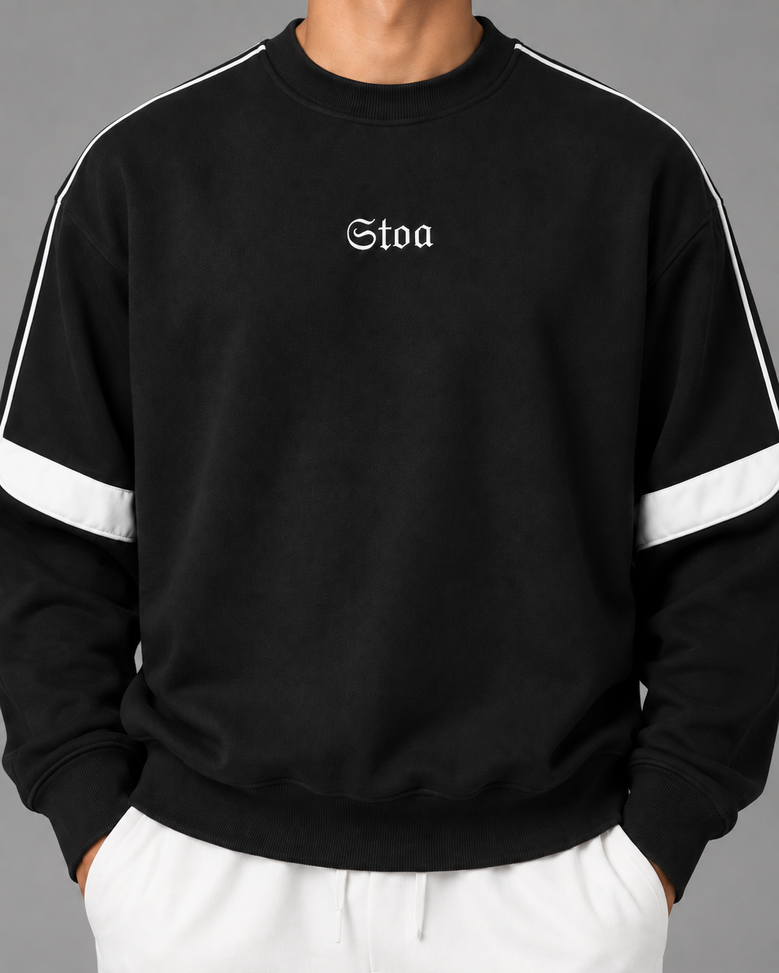 Oversized Crewneck Taped Sweatshirt