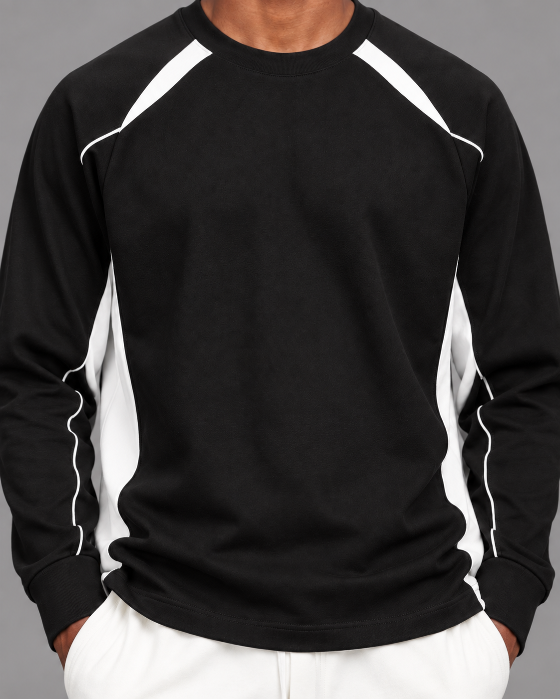 Contrast Panel Raglan Sweatshirt