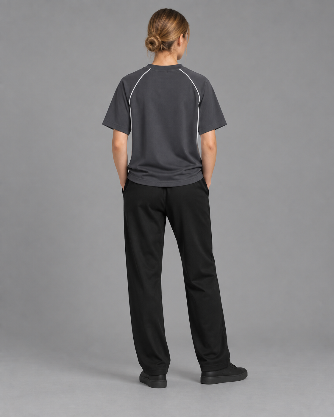 Contrast Piping Panel Raglan T-Shirt
