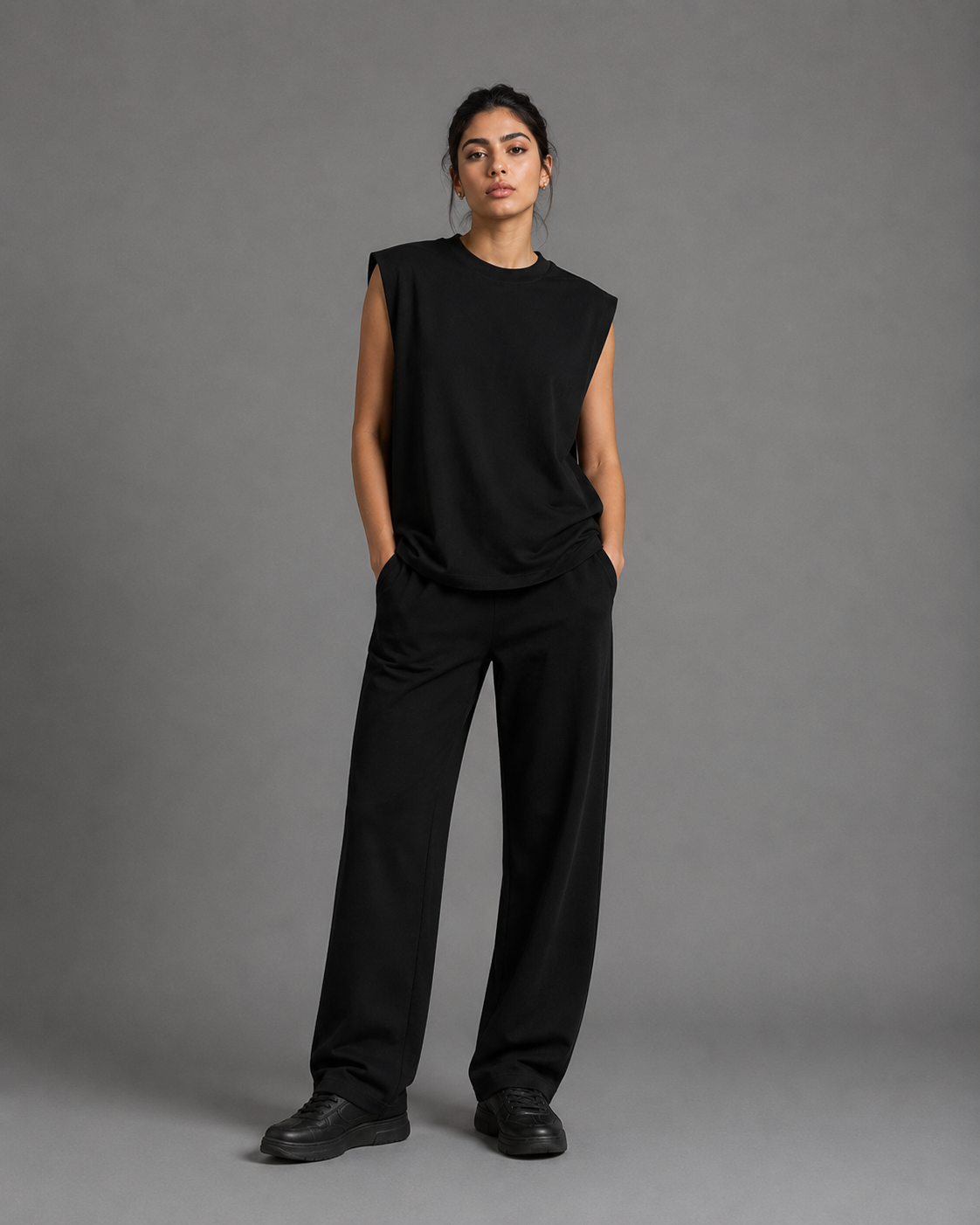 Raw Edge Cotton Tank Top