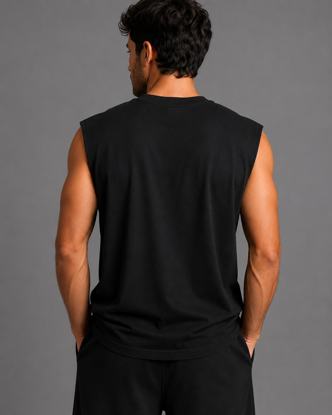 Raw Edge Cotton Tank Top