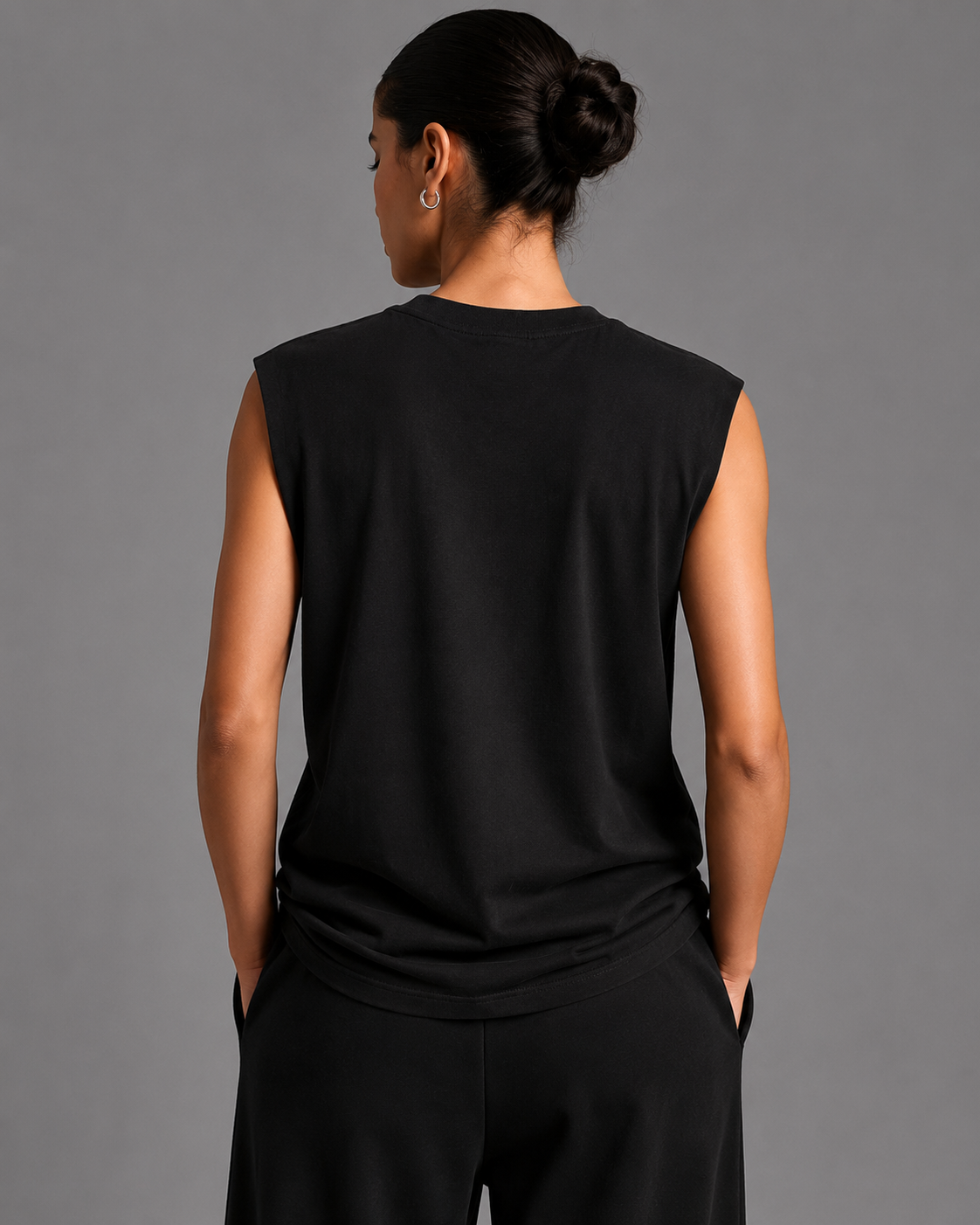 Raw Edge Cotton Tank Top