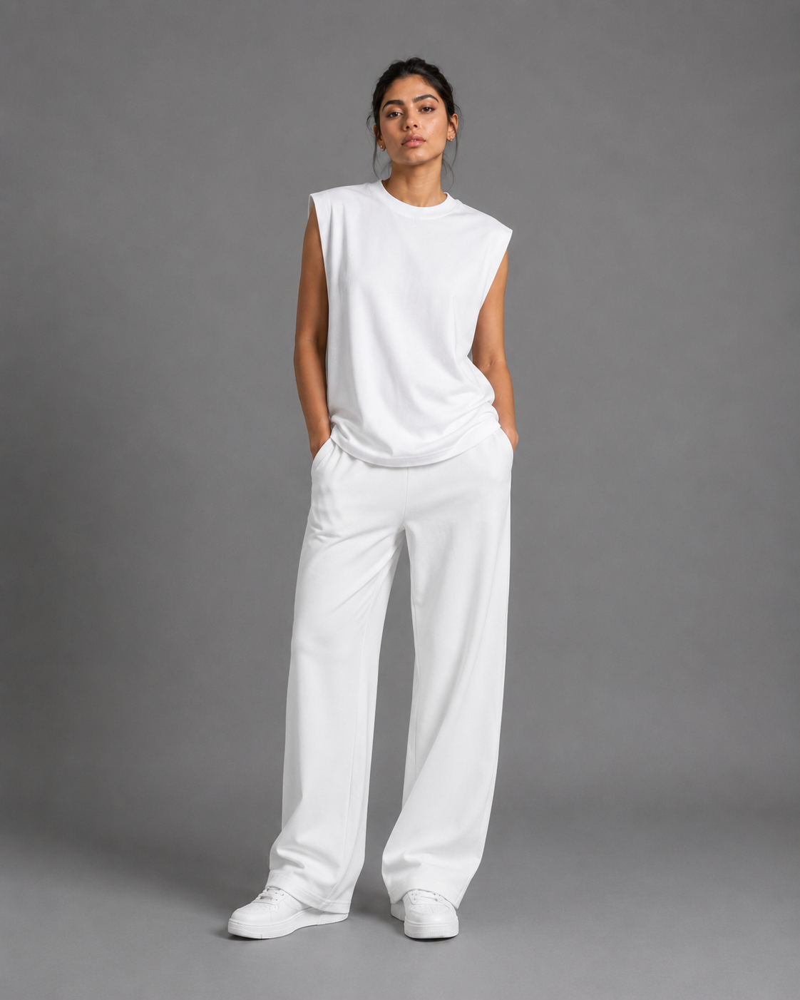 Raw Edge Cotton Tank Top