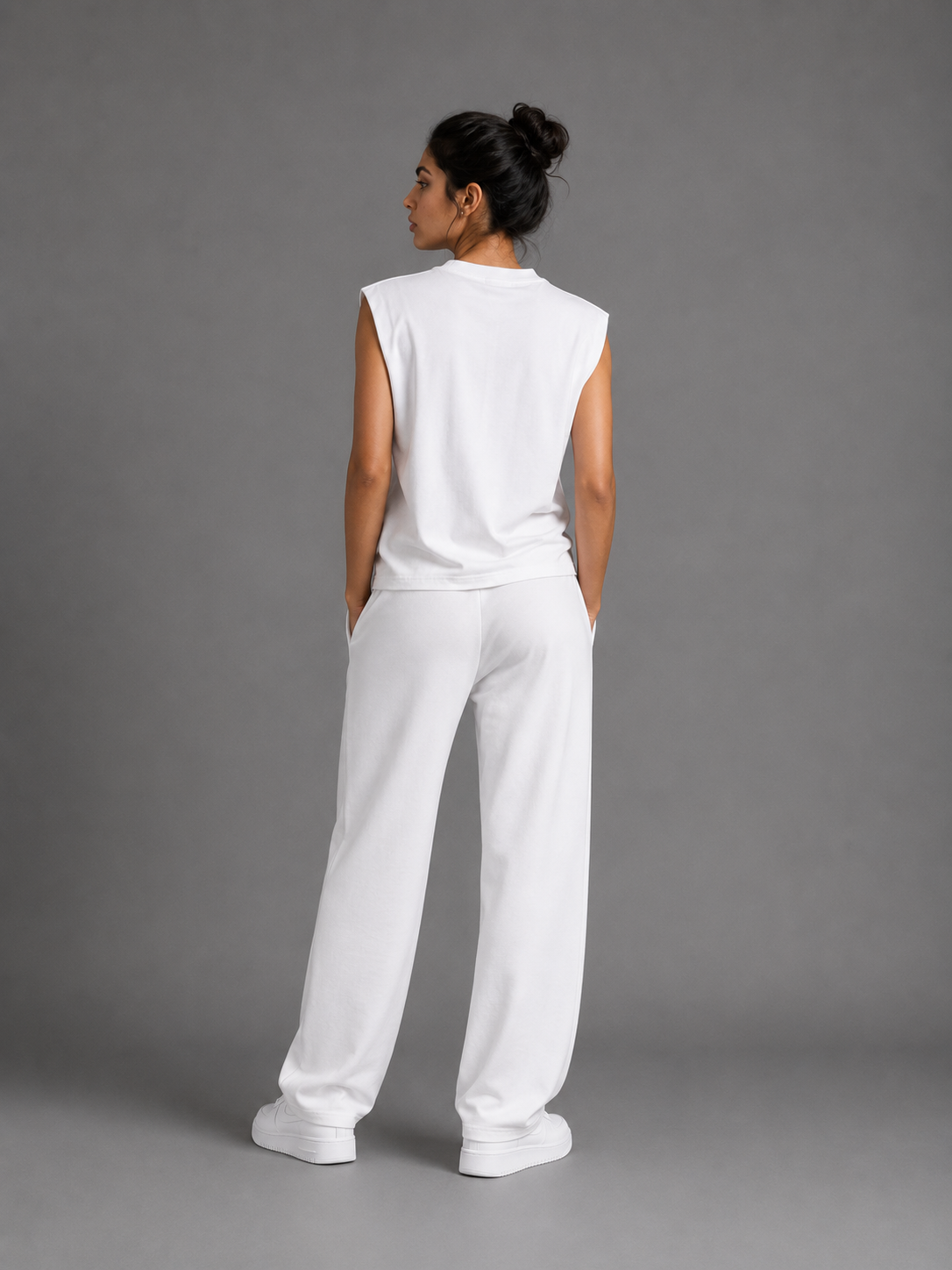 Raw Edge Cotton Tank Top