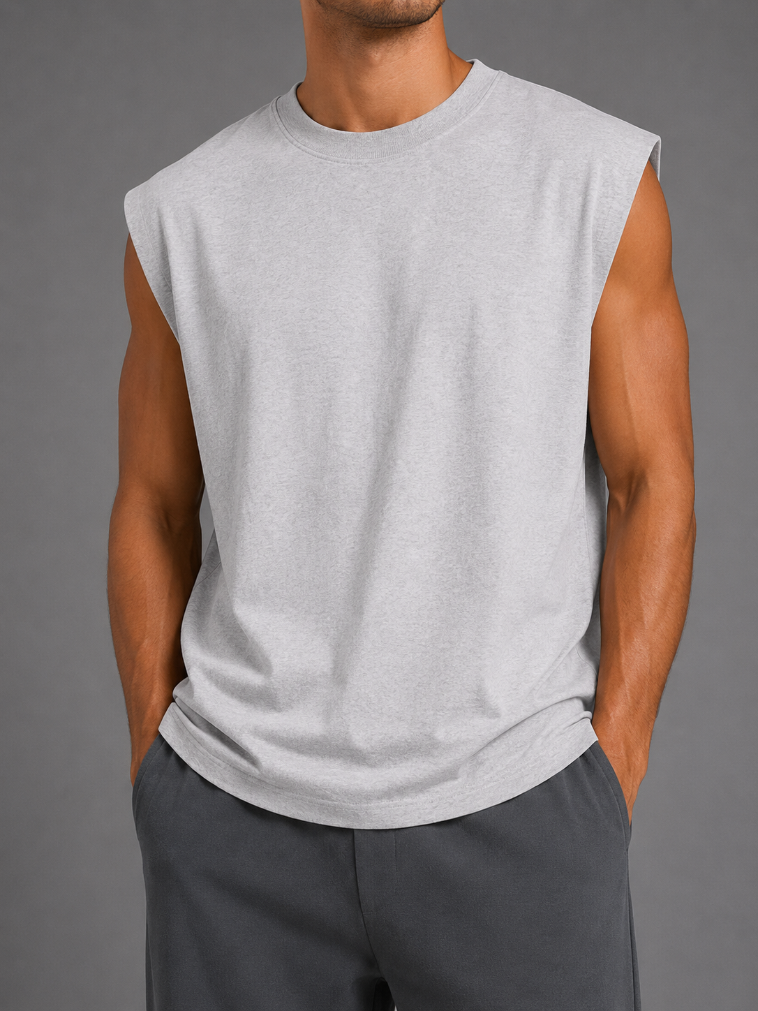 Raw Edge Cotton Tank Top