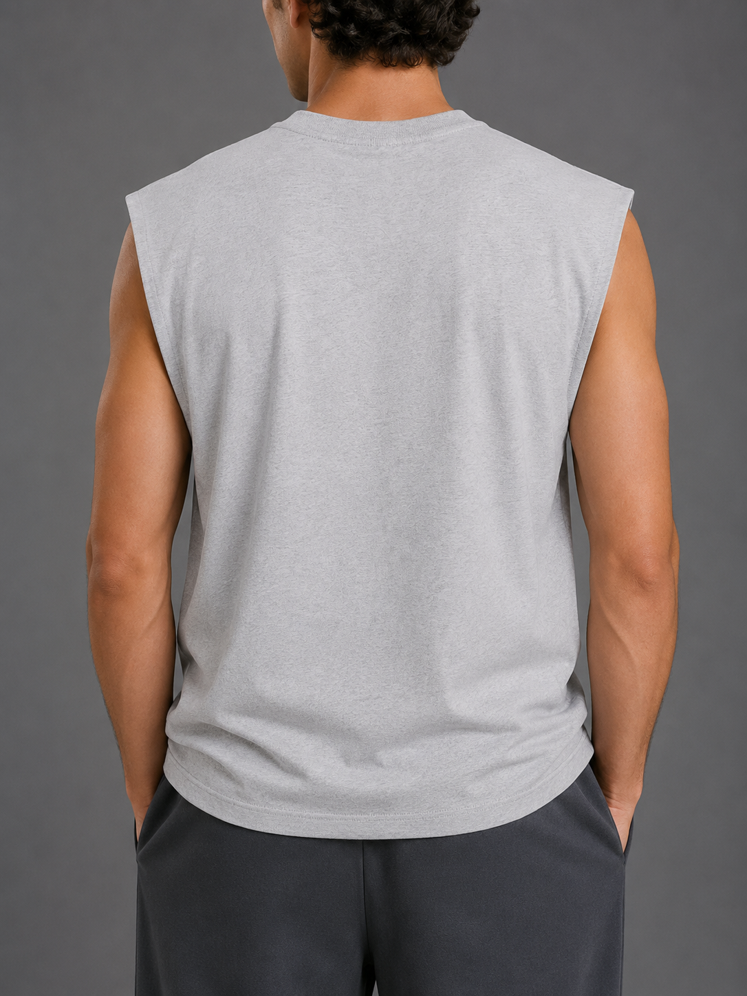 Raw Edge Cotton Tank Top