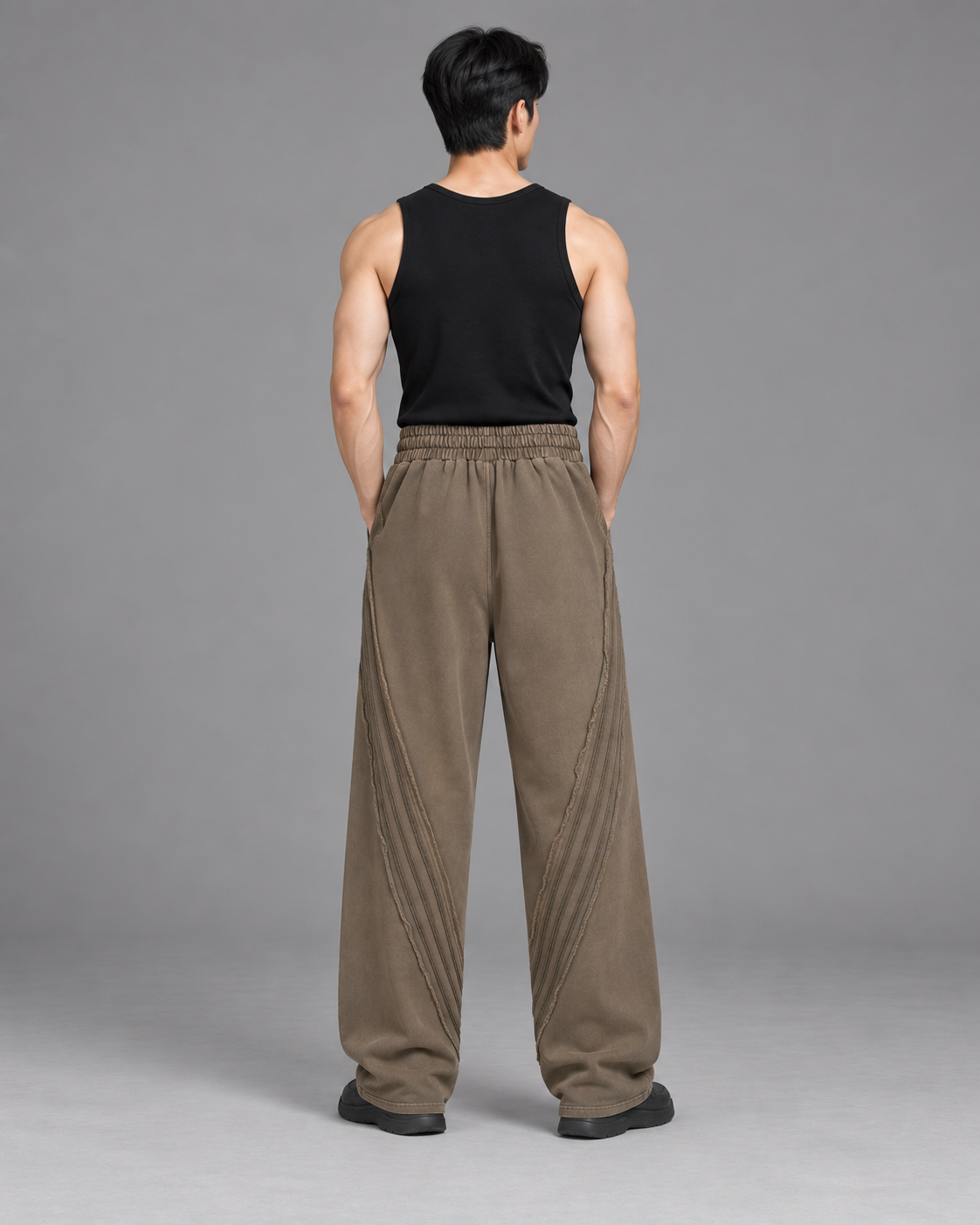 Snow Washed Tape Raw Edge Sweatpants