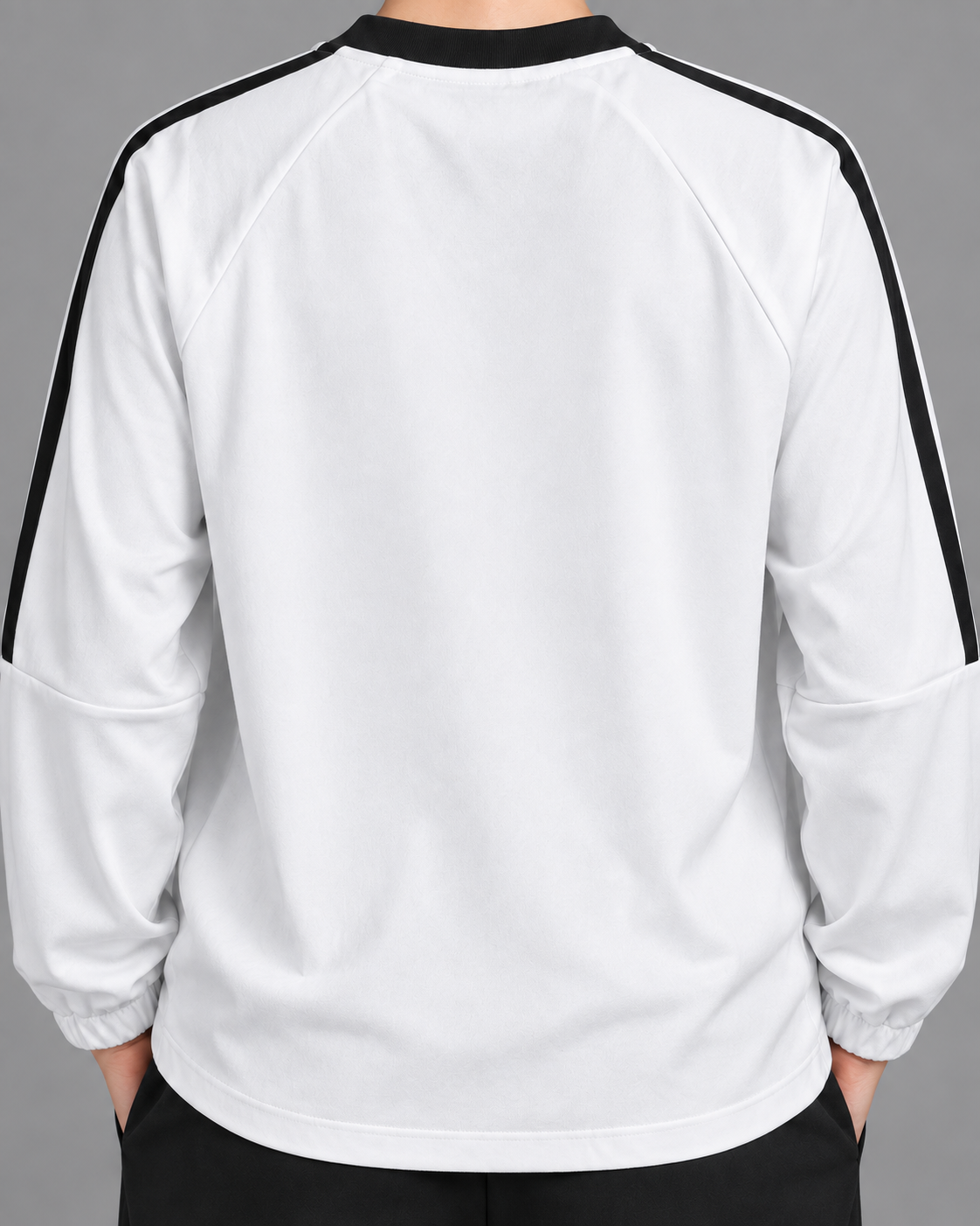 Color-Block V-Neck Long-Sleeve T-Shirt