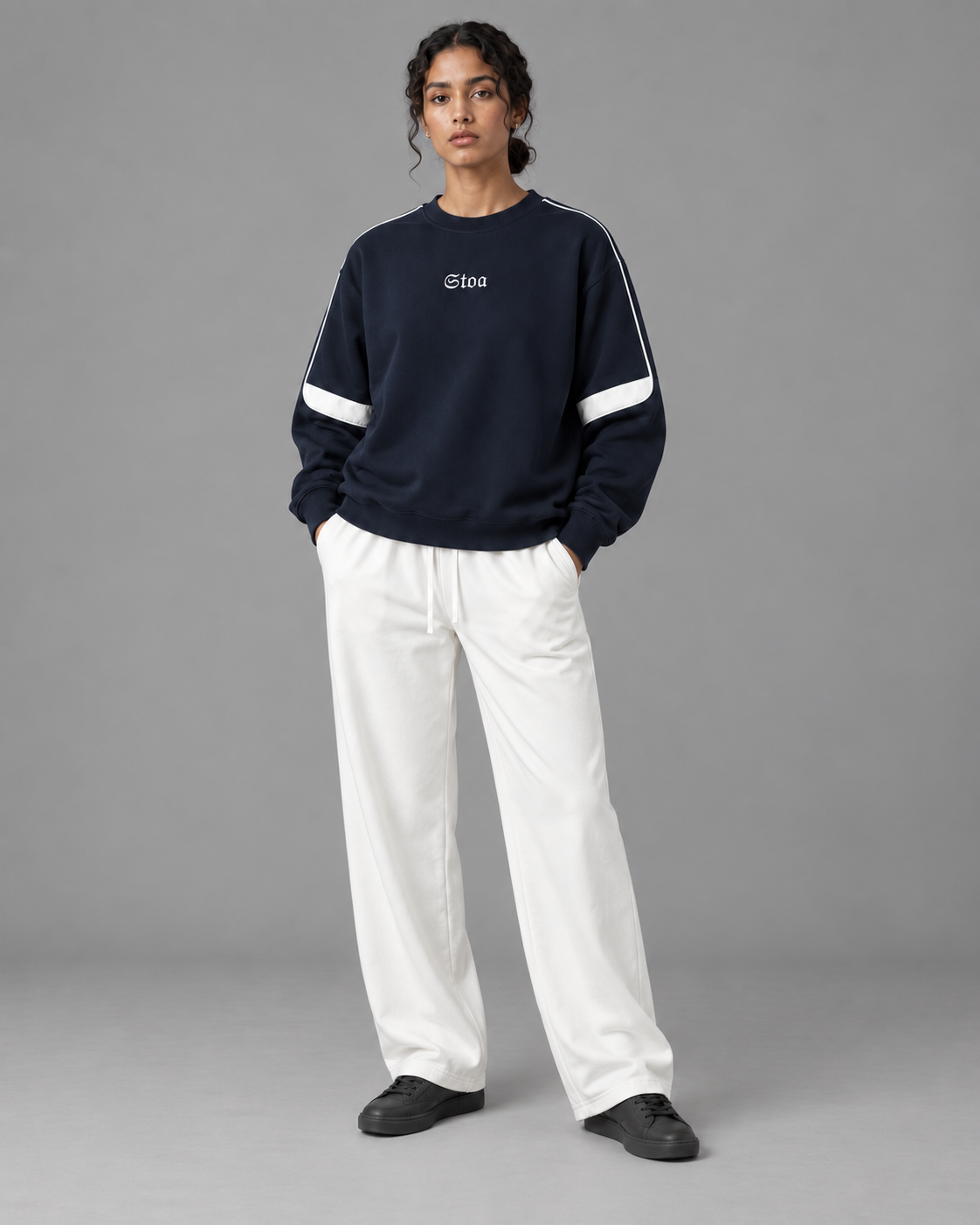 Oversized Crewneck Taped Sweatshirt