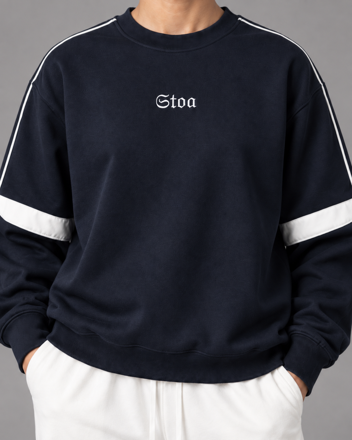 Oversized Crewneck Taped Sweatshirt