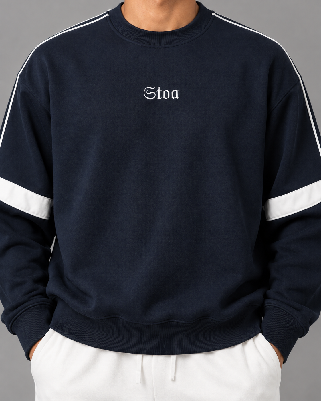 Oversized Crewneck Taped Sweatshirt