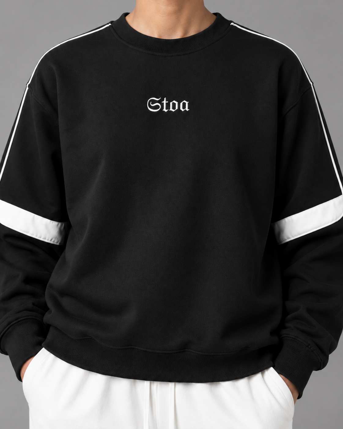 Oversized Crewneck Taped Sweatshirt