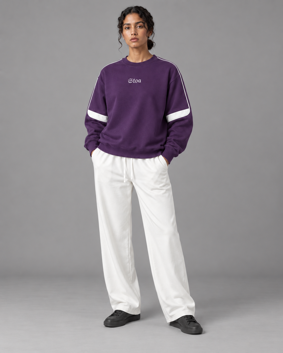 Oversized Crewneck Taped Sweatshirt