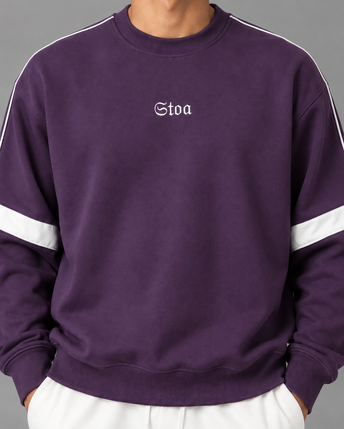 Oversized Crewneck Taped Sweatshirt