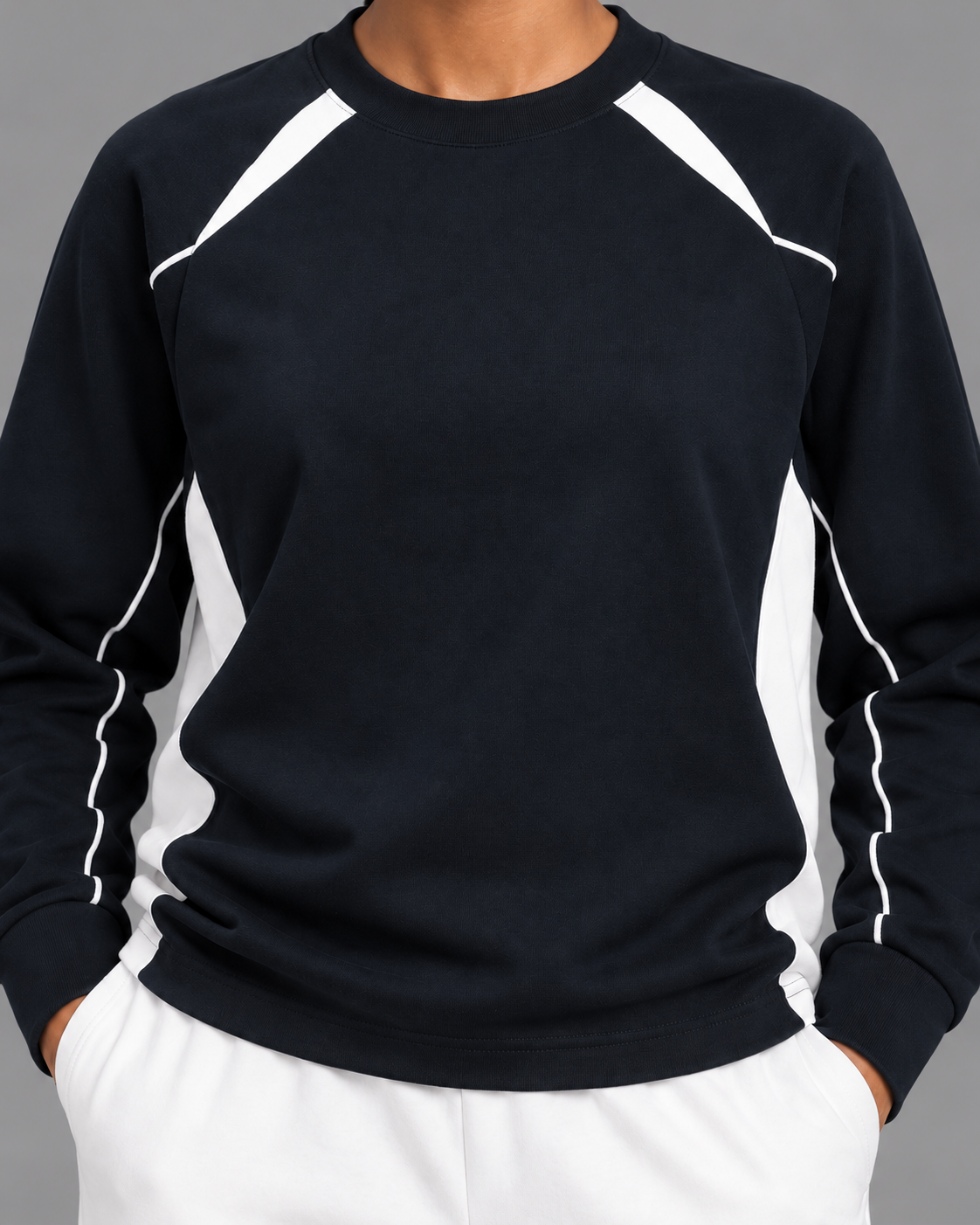 Contrast Panel Raglan Sweatshirt