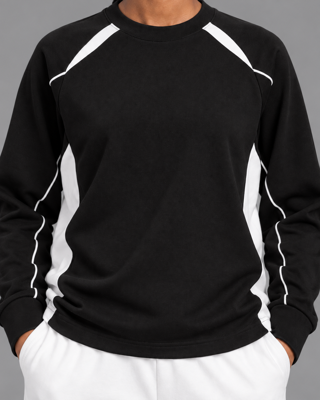 Contrast Panel Raglan Sweatshirt