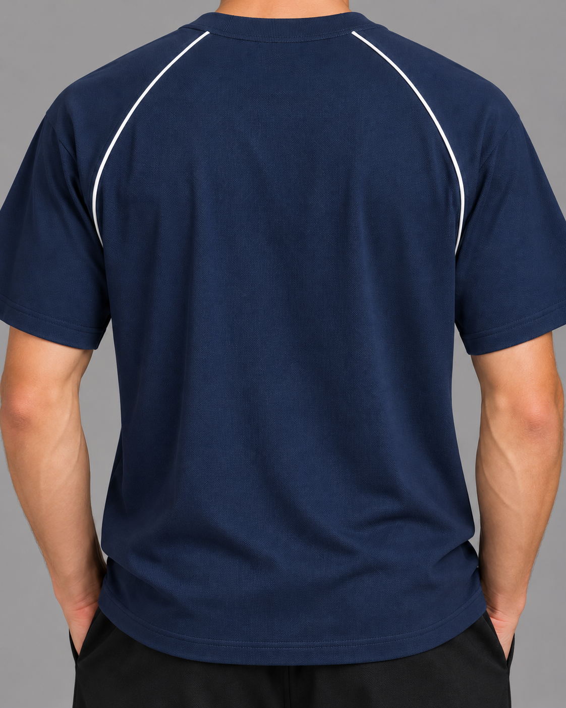 Contrast Piping Panel Raglan T-Shirt